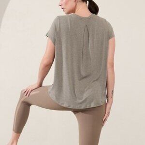 Athleta Light Gray Short Sleeve Tee